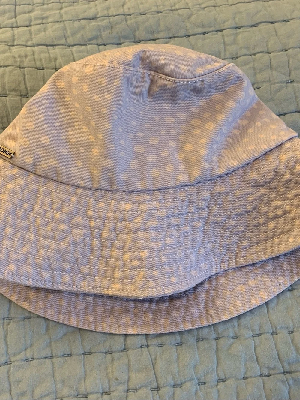100% Cotton Billabong Lavender and White Polka Dot Bucket Hat